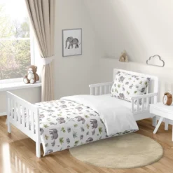 Sweet Jojo Designs Gender Neutral Unisex Toddler Bedding Set Watercolor Elephants Grey Green And Blue 5pc -Sweet Jojo Designs Shop GUEST 0044171c 107f 4646 b44d bdeb02541120