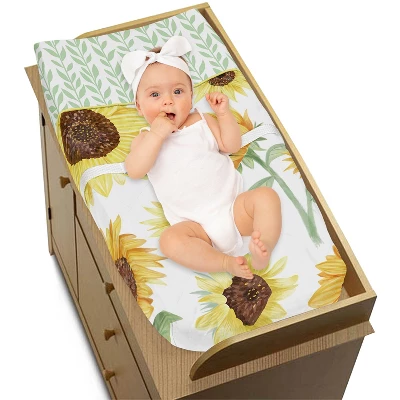 Sweet Jojo Designs Girl Changing Pad Cover Sunflower Yellow And Green 4 Sweet Jojo Designs Girl Changing Pad Cover Sunflower Yellow And Green - Image 2