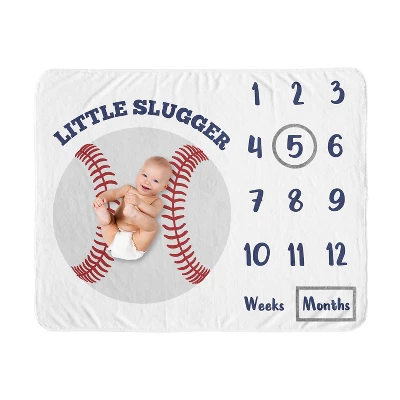 Sweet Jojo Designs Boy Milestone Swaddle Baby Blanket Baseball Patch Collection 7 Sweet Jojo Designs Boy Milestone Swaddle Baby Blanket Baseball Patch Collection - Image 5