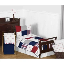 Sweet Jojo Designs Boy Toddler Bedding Set Baseball Patch Red, White, Blue And Grey 5 Pc -Sweet Jojo Designs Shop GUEST 054f70a3 dc92 4d68 827e b37a5b92395b