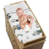 Sweet Jojo Designs Boy Changing Pad Cover Construction Truck Green Blue And Grey