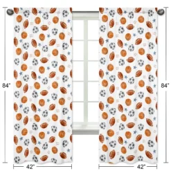Sweet Jojo Designs Boy Window Curtain Panels Drapes 84in. Watercolor Sports Theme Blue Brown And Orange -Sweet Jojo Designs Shop GUEST 0932f80f 233d 4826 8e78 073f9de6e045
