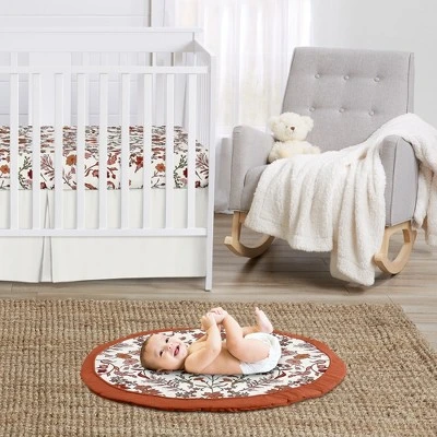 Sweet Jojo Designs Girl Baby Tummy Time Playmat Boho Floral Wildflower Orange And Ivory 3 Sweet Jojo Designs Girl Baby Tummy Time Playmat Boho Floral Wildflower Orange And Ivory