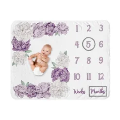 Sweet Jojo Designs Girl Baby Milestone Blanket Peony Floral Garden Purple And Ivory -Sweet Jojo Designs Shop GUEST 0cae09a2 73e1 48ef 80ce 71387e26b2e6