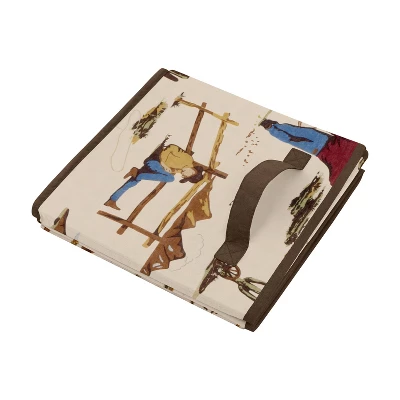 Sweet Jojo Designs Boy Fabric Storage Toy Bin Wild West Collection Brown Red Blue White 4 Sweet Jojo Designs Boy Fabric Storage Toy Bin Wild West Collection Brown Red Blue White - Image 2