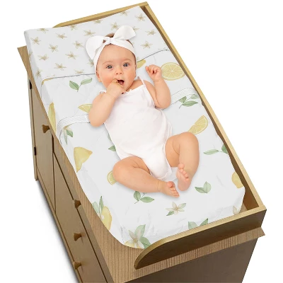 Sweet Jojo Designs Girl Changing Pad Cover Lemon Yellow White And Green 3 Sweet Jojo Designs Girl Changing Pad Cover Lemon Yellow White And Green
