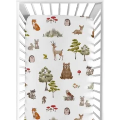 Sweet Jojo Designs Gender Neutral Unisex Baby Fitted Crib Sheet Watercolor Woodland Forest Animals Green Brown White -Sweet Jojo Designs Shop GUEST 1229cd08 a55d 4b9e b3d7 a70ab3997f3a