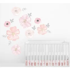 Sweet Jojo Designs Large Wall Decal Stickers Art Nursery Décor Watercolor Floral Pink Grey And White 2pc -Sweet Jojo Designs Shop GUEST 13e03c25 c179 4ecb 8bd9 954584a13c78