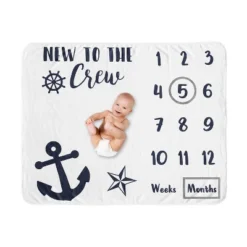 Sweet Jojo Designs Gender Neutral Baby Milestone Blanket Sailor Blue And White -Sweet Jojo Designs Shop GUEST 193ec162 77ba 4d0b 87e2 1d99db950789