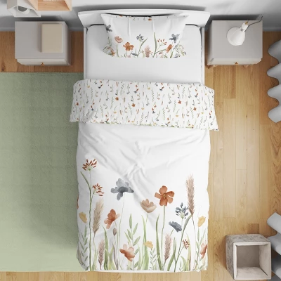 Sweet Jojo Designs Girl Toddler Bedding Set Watercolor Floral Garden Green Blue And Orange 5pc 3 Sweet Jojo Designs Girl Toddler Bedding Set Watercolor Floral Garden Green Blue And Orange 5pc