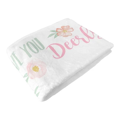 Sweet Jojo Designs Girl Milestone Swaddle Baby Blanket Deer Floral Pink Mint And White 6 Sweet Jojo Designs Girl Milestone Swaddle Baby Blanket Deer Floral Pink Mint And White - Image 4