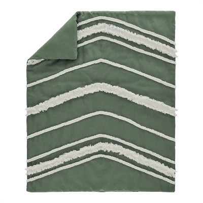 Sweet Jojo Designs Girl Baby Crib Bedding Set - Dark Green And Ivory Boho Fringe Collection 4pc 4 Sweet Jojo Designs Girl Baby Crib Bedding Set - Dark Green And Ivory Boho Fringe Collection 4pc - Image 2