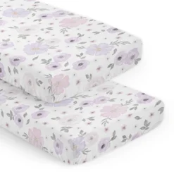 Sweet Jojo Designs Girl Fitted Crib Sheets Set Watercolor Floral Purple Pink And Grey 2pc -Sweet Jojo Designs Shop GUEST 26e4b817 b8e4 4e77 879e 8efc28d012d5