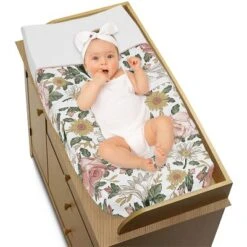 Sweet Jojo Designs Girl Changing Pad Cover Vintage Floral Collection