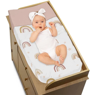 Sweet Jojo Designs Girl Changing Pad Cover Boho Rainbow Collection 3 Sweet Jojo Designs Girl Changing Pad Cover Boho Rainbow Collection