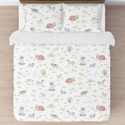 Sweet Jojo Designs Full/Queen Comforter Bedding Set Farm Animals Multicolor 3 Pc 4 Sweet Jojo Designs Full/Queen Comforter Bedding Set Farm Animals Multicolor 3 Pc - Image 2