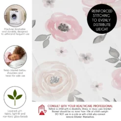 Sweet Jojo Designs Girl Toddler Weighted Blanket 5lbs. For Kids Watercolor Floral Pink And Grey -Sweet Jojo Designs Shop GUEST 2dff762c 4ee0 4ef2 883b be08c700ec25