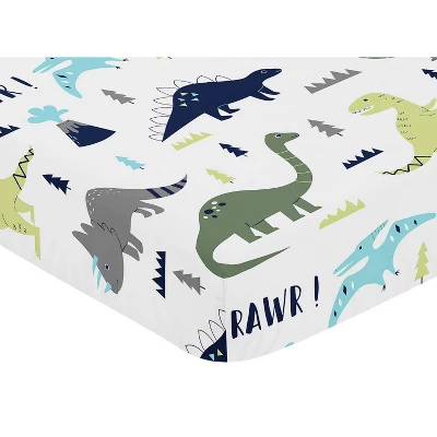Sweet Jojo Designs Fitted Crib Sheet - Blue & Green Mod Dino 4 Sweet Jojo Designs Fitted Crib Sheet - Blue & Green Mod Dino - Image 2