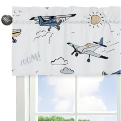 Sweet Jojo Designs Boy Window Valance Treatment 54in. Vintage Airplane Green Blue And Yellow -Sweet Jojo Designs Shop GUEST 37266fb8 1442 4b59 a649 8124530e9a41