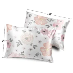 Sweet Jojo Designs Decorative Satin Pillowcases Watercolor Floral Pink And Grey 2pc -Sweet Jojo Designs Shop GUEST 37579ec5 c1dc 43cf 92e2 871bdd115050