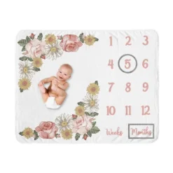 Sweet Jojo Designs Girl Milestone Swaddle Baby Blanket Vintage Floral Collection -Sweet Jojo Designs Shop GUEST 393938f4 f3e0 471a a633 8f238a3e2213