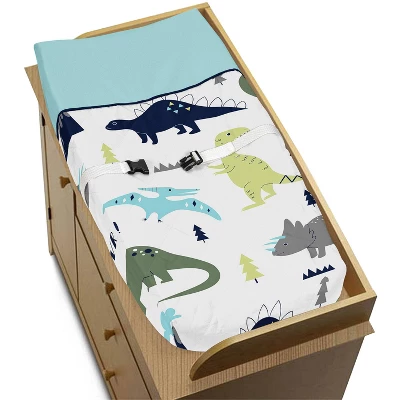Sweet Jojo Designs Changing Pad Cover - Blue & Green Mod Dino 4 Sweet Jojo Designs Changing Pad Cover - Blue & Green Mod Dino - Image 2