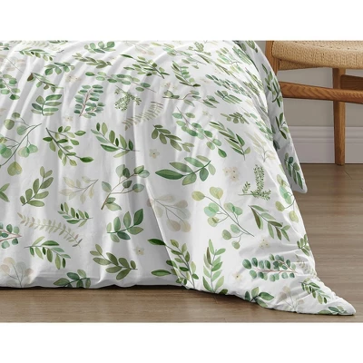 Sweet Jojo Designs Full/Queen Comforter Bedding Set Botanical Green And White 3 Pc 7 Sweet Jojo Designs Full/Queen Comforter Bedding Set Botanical Green And White 3 Pc - Image 5