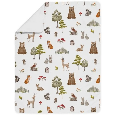 Sweet Jojo Designs Boy Girl Gender Neutral Unisex Toddler Bedding Set Watercolor Woodland Forest Animals Green Brown White 5pc 5 Sweet Jojo Designs Boy Girl Gender Neutral Unisex Toddler Bedding Set Watercolor Woodland Forest Animals Green Brown White 5pc - Image 3