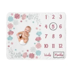 Sweet Jojo Designs Girl Baby Milestone Blanket Pop Floral Pink, Grey And Blue -Sweet Jojo Designs Shop GUEST 44479bf3 d381 4b1c afd6 e515df5cb6c9