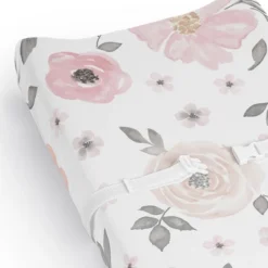 Sweet Jojo Designs Girl Changing Pad Sheet Watercolor Floral Pink And Grey -Sweet Jojo Designs Shop GUEST 473b7d3f 964f 4f72 8fbe 1f88c467f669