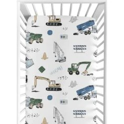 Sweet Jojo Designs Boy Baby Fitted Crib Sheet Construction Truck Green And Blue Collection -Sweet Jojo Designs Shop GUEST 47824ac1 d071 4249 8777 dab6efed993e