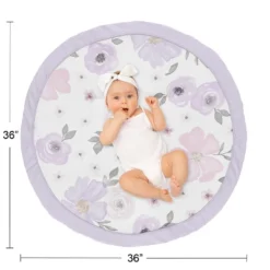 Sweet Jojo Designs Girl Baby Tummy Time Playmat Watercolor Floral Purple Pink And Grey -Sweet Jojo Designs Shop GUEST 47bf60d2 1206 4a8e af84 bbd8e282aecc