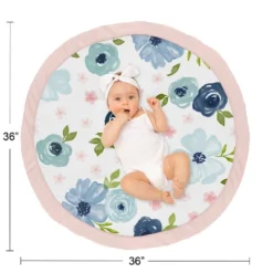 Sweet Jojo Designs Girl Baby Tummy Time Playmat Watercolor Floral Blue Pink And White -Sweet Jojo Designs Shop GUEST 4b1addfb a22d 447d 871d ec53e9dcdd55