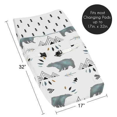 Sweet Jojo Designs Changing Pad Cover Boy Bear Mountain Blue Black And White 6 Sweet Jojo Designs Changing Pad Cover Boy Bear Mountain Blue Black And White - Image 4