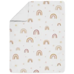 Sweet Jojo Designs Girl Toddler Bedding Set Boho Rainbow Pink Tan And Yellow 5pc