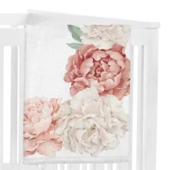 Sweet Jojo Designs Girl Baby Milestone Blanket Peony Floral Garden Pink And Ivory
