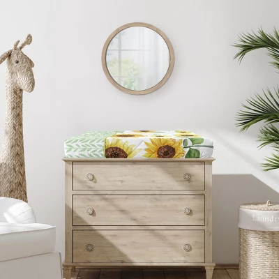 Sweet Jojo Designs Girl Changing Pad Cover Sunflower Yellow And Green 3 Sweet Jojo Designs Girl Changing Pad Cover Sunflower Yellow And Green