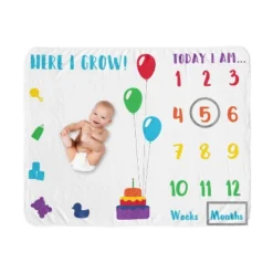 Sweet Jojo Designs Gender Neutral Unisex Baby Milestone Blanket Here I Grow Multicolor -Sweet Jojo Designs Shop GUEST 5551c5b0 6a32 4c72 a849 92ef10f6674d