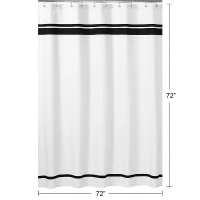 Sweet Jojo Designs Shower Curtain 72in.x72in. Hotel White And Black 6 Sweet Jojo Designs Shower Curtain 72in.x72in. Hotel White And Black - Image 4