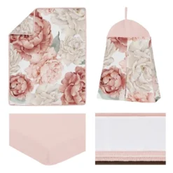 Sweet Jojo Designs Boy Or Girl Gender Neutral Unisex Baby Crib Bedding Set - Pink And Ivory Peony Floral Garden Collection 4pc -Sweet Jojo Designs Shop GUEST 5d6c0a60 5b68 4cce be82 4a7af2a9d13c