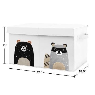 Sweet Jojo Designs Boy Or Girl Gender Neutral Unisex Fabric Storage Toy Bin Woodland Pals Black Beige And Grey 4 Sweet Jojo Designs Boy Or Girl Gender Neutral Unisex Fabric Storage Toy Bin Woodland Pals Black Beige And Grey - Image 2