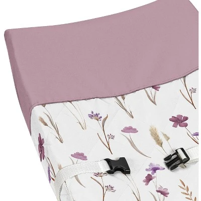 Sweet Jojo Designs Girl Changing Pad Cover Watercolor Floral Garden Purple And Taupe 5 Sweet Jojo Designs Girl Changing Pad Cover Watercolor Floral Garden Purple And Taupe - Image 3