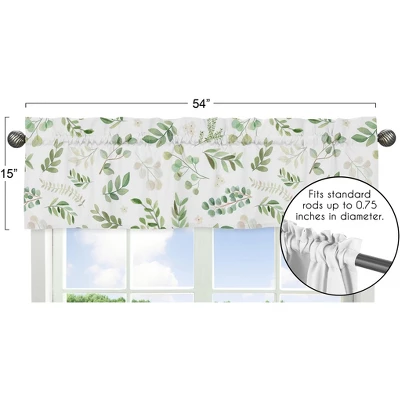Sweet Jojo Designs Girl Window Valance Treatment 54in. Botanical Green And White 3 Sweet Jojo Designs Girl Window Valance Treatment 54in. Botanical Green And White