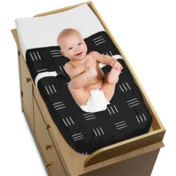 Sweet Jojo Designs Boy Or Girl Gender Neutral Unisex Changing Pad Cover Boho Hatch Black And White