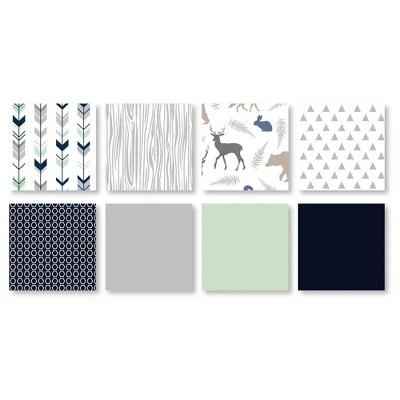 Navy & Mint Woodsy Bedding Set (Toddler) - Sweet Jojo Designs 5 Navy & Mint Woodsy Bedding Set (Toddler) - Sweet Jojo Designs - Image 3