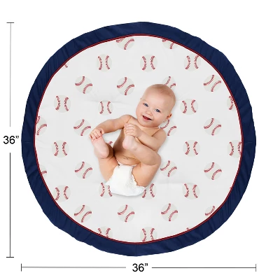 Sweet Jojo Designs Boy Baby Tummy Time Playmat Baseball Patch Red White And Blue 5 Sweet Jojo Designs Boy Baby Tummy Time Playmat Baseball Patch Red White And Blue - Image 3