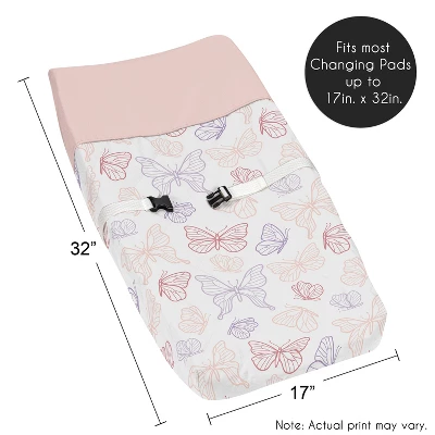 Sweet Jojo Designs Girl Changing Pad Cover Butterfly Pink Purple White 6 Sweet Jojo Designs Girl Changing Pad Cover Butterfly Pink Purple White - Image 4