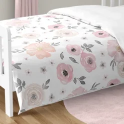 Sweet Jojo Designs Girl Toddler Bedding Set Watercolor Floral Pink And Grey 5pc. -Sweet Jojo Designs Shop GUEST 67445626 377f 42d3 8092 930d8eb9cab0