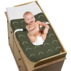 Sweet Jojo Designs Boy Or Girl Gender Neutral Unisex Changing Pad Cover Woodland Arrow Green And White