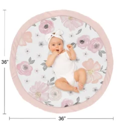 Sweet Jojo Designs Girl Baby Tummy Time Playmat Watercolor Floral Pink Grey And White -Sweet Jojo Designs Shop GUEST 6a0e9ef7 2b29 48bb 841c fd6e8696d4b6